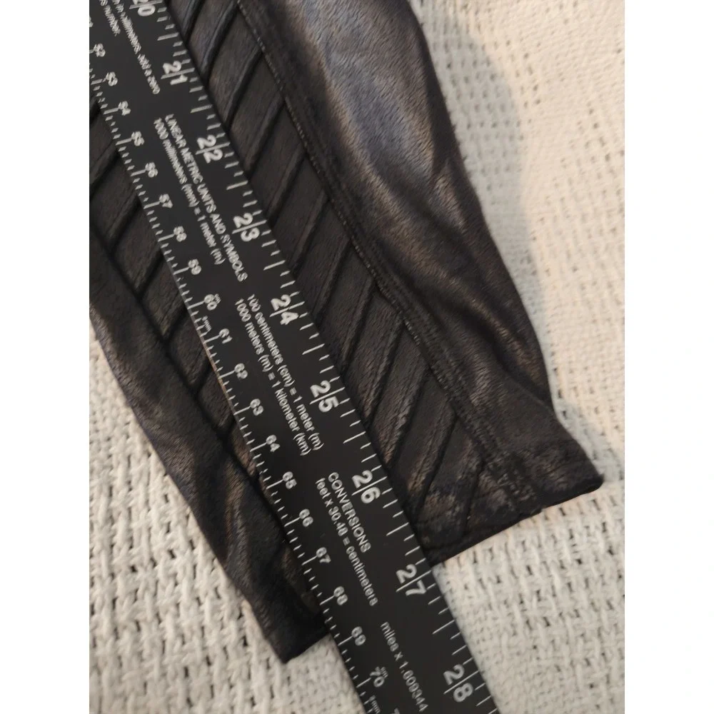 SPANX Faux Leather Moto Leggings XL Black High‎ Rise Shaping Ponte